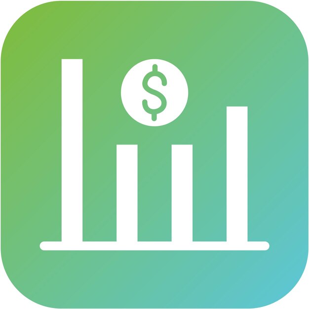 Estilo del icono del gráfico de barras de diseño vectorial