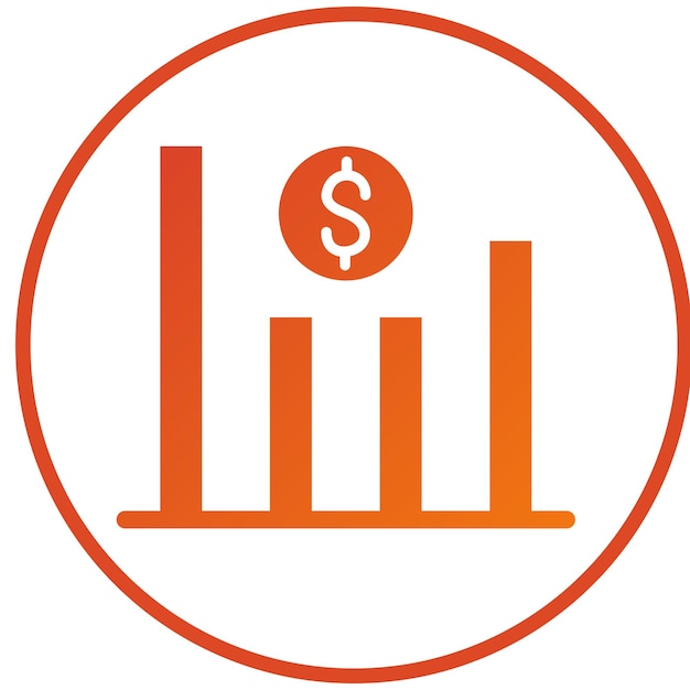 Estilo del icono del gráfico de barras de diseño vectorial