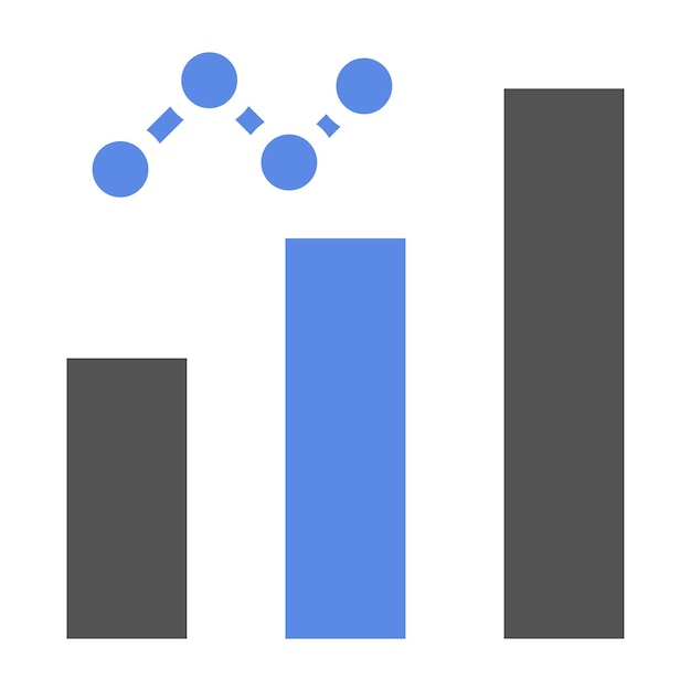 Estilo del icono del gráfico de barras de diseño vectorial