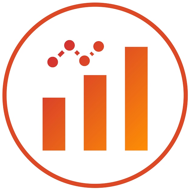 Estilo del icono del gráfico de barras de diseño vectorial