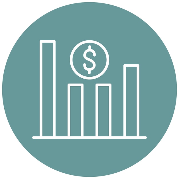 Estilo del icono del gráfico de barras de diseño vectorial