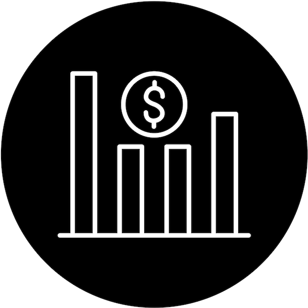 Estilo del icono del gráfico de barras de diseño vectorial
