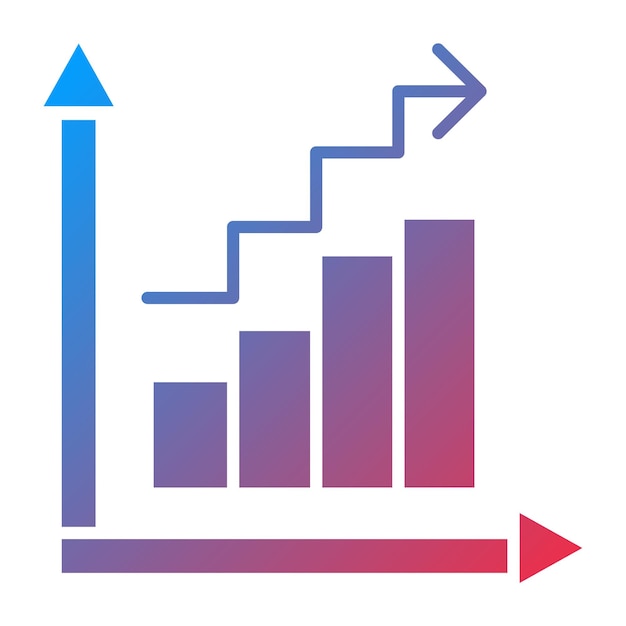 Estilo del icono del gráfico de crecimiento del diseño vectorial