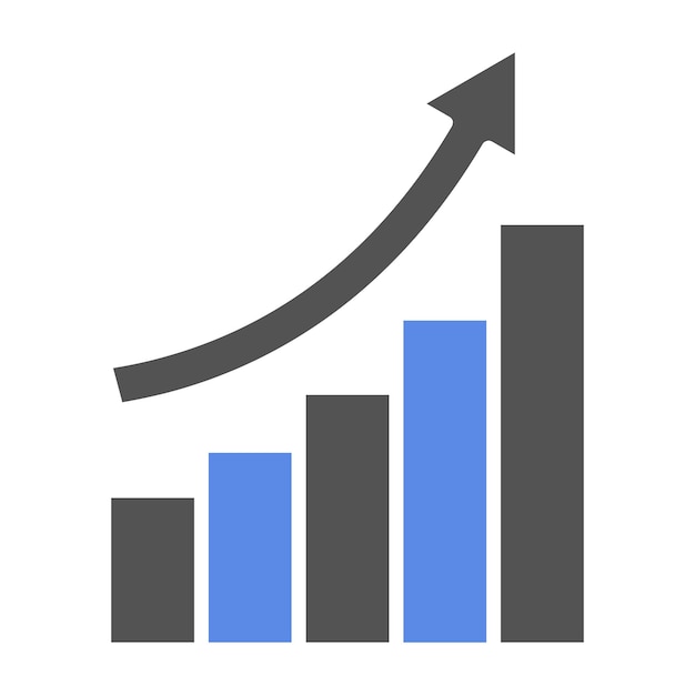 Estilo del icono del gráfico de crecimiento del diseño vectorial