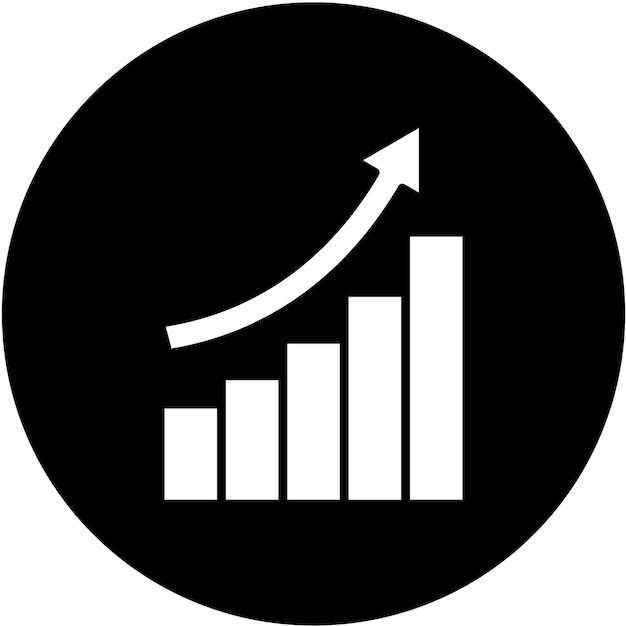 Estilo del icono del gráfico de crecimiento del diseño vectorial