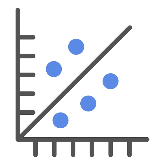 Estilo de icono de gráfico de dispersión de diseño vectorial