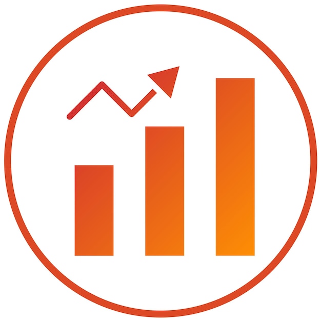 Estilo del icono del gráfico de eficiencia del diseño vectorial