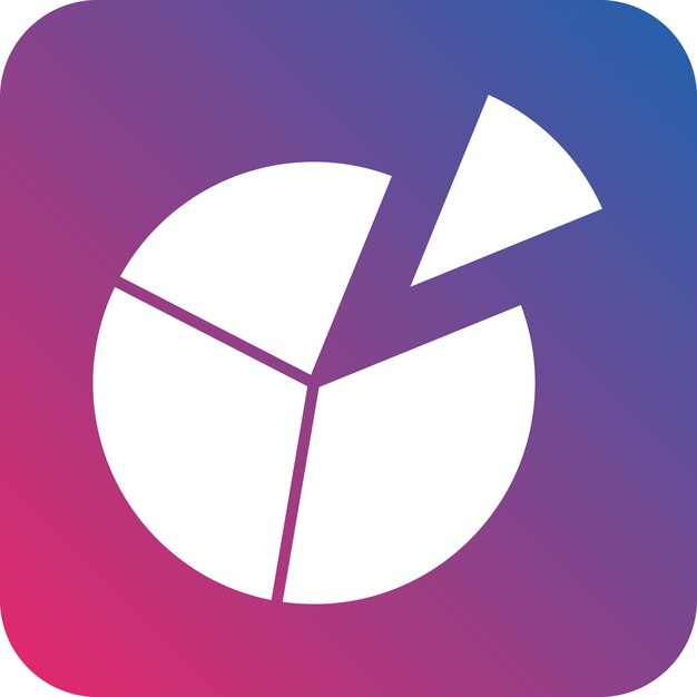 Estilo del icono del gráfico de pasteles de diseño vectorial