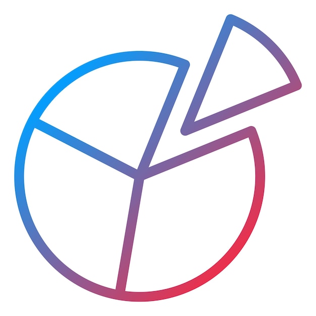 Estilo del icono del gráfico de pasteles de diseño vectorial