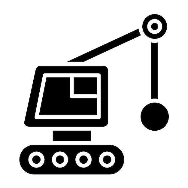 Estilo del icono de la grúa de demolición de diseño vectorial