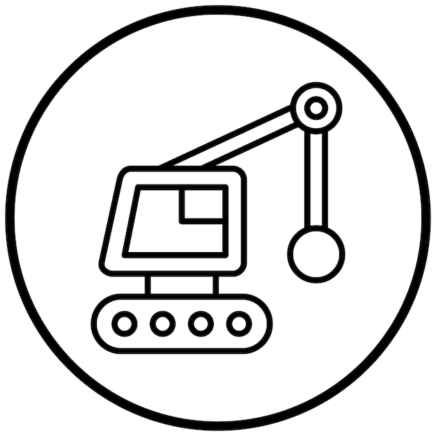 Estilo del icono de la grúa de demolición