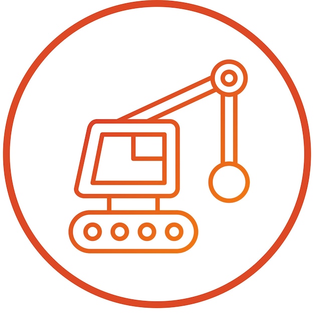 Estilo del icono de la grúa de demolición