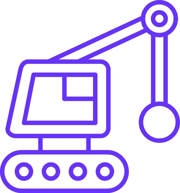 Estilo del icono de la grúa de demolición