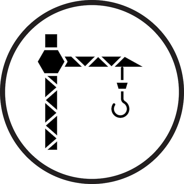 Estilo del icono de la grúa de diseño vectorial