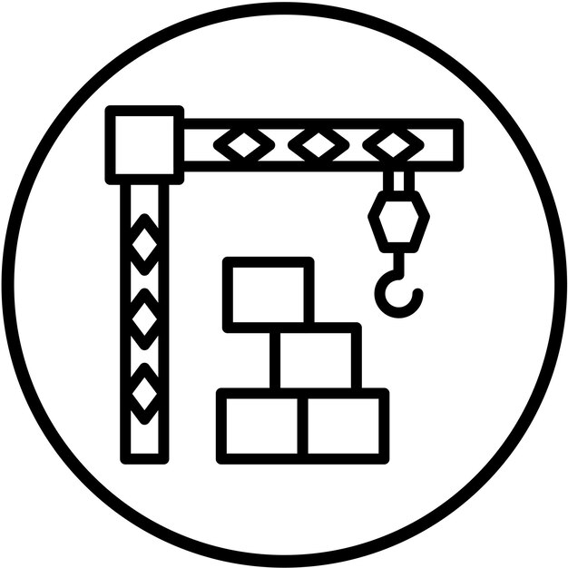 Estilo del icono de la grúa de diseño vectorial