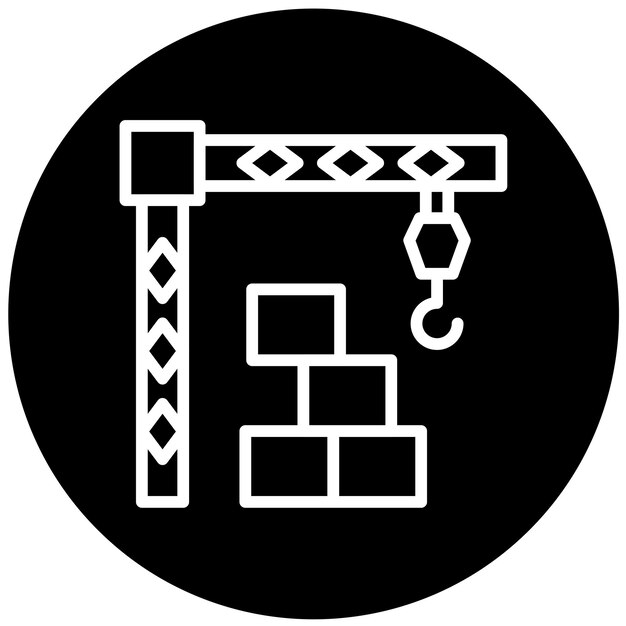 Estilo del icono de la grúa de diseño vectorial