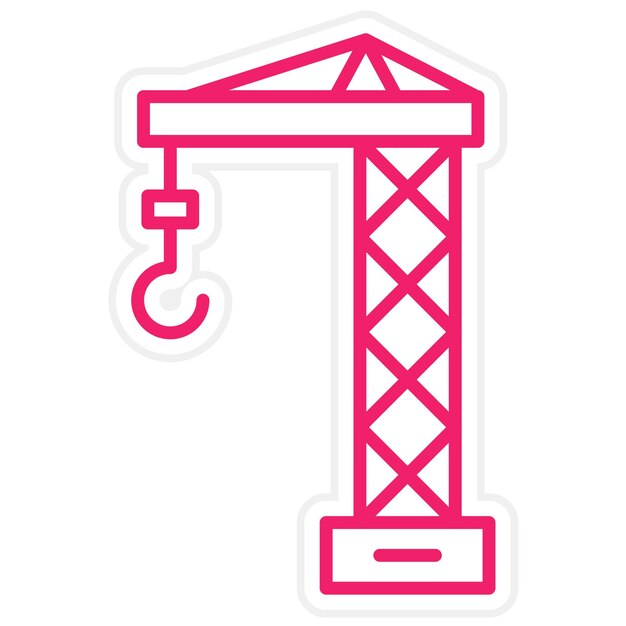 Estilo del icono de la grúa de diseño vectorial