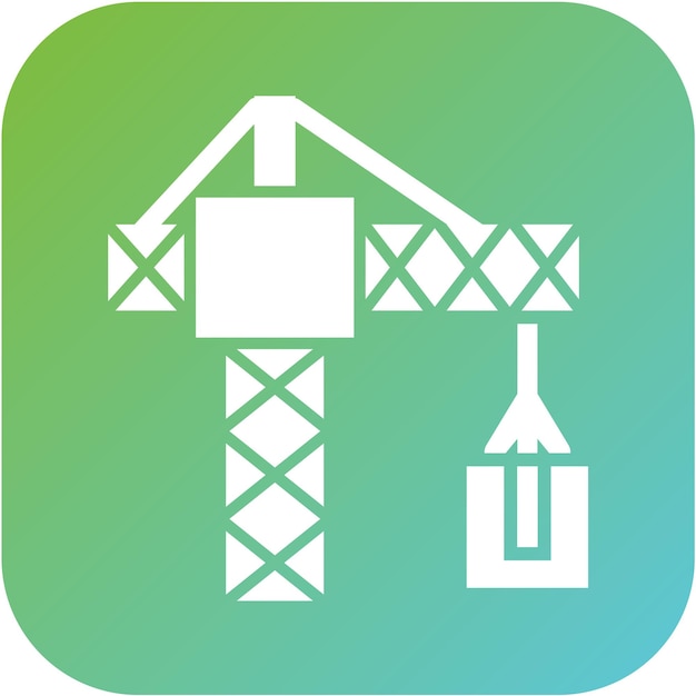 Estilo del icono de la grúa de diseño vectorial