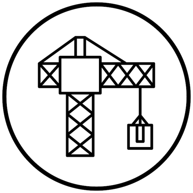 Estilo del icono de la grúa de diseño vectorial