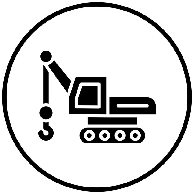 Estilo del icono de la grúa de diseño vectorial
