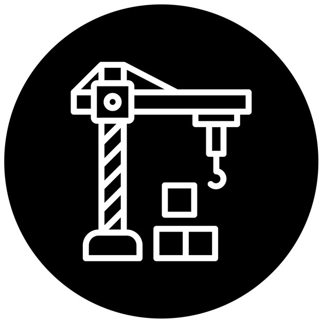Estilo del icono de la grúa de diseño vectorial