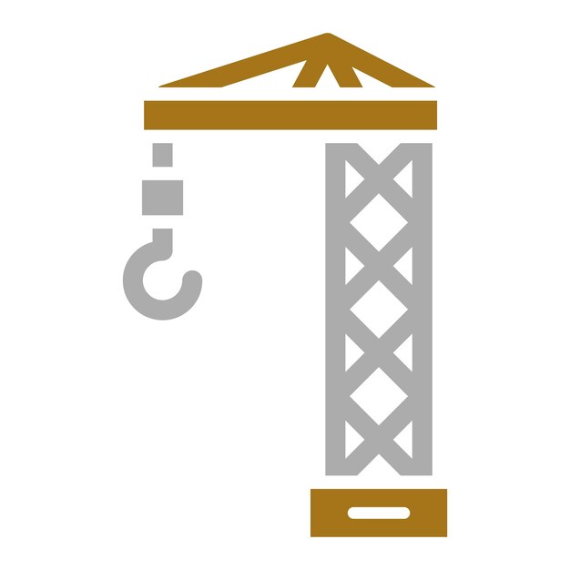 Estilo del icono de la grúa de diseño vectorial