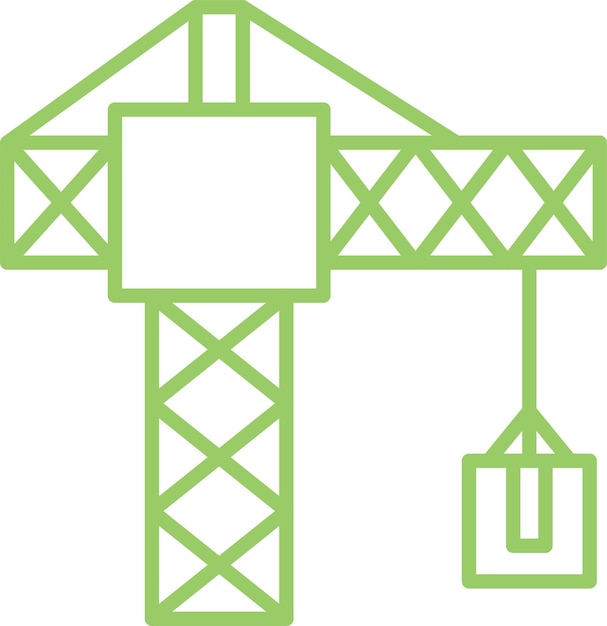 Estilo del icono de la grúa de diseño vectorial
