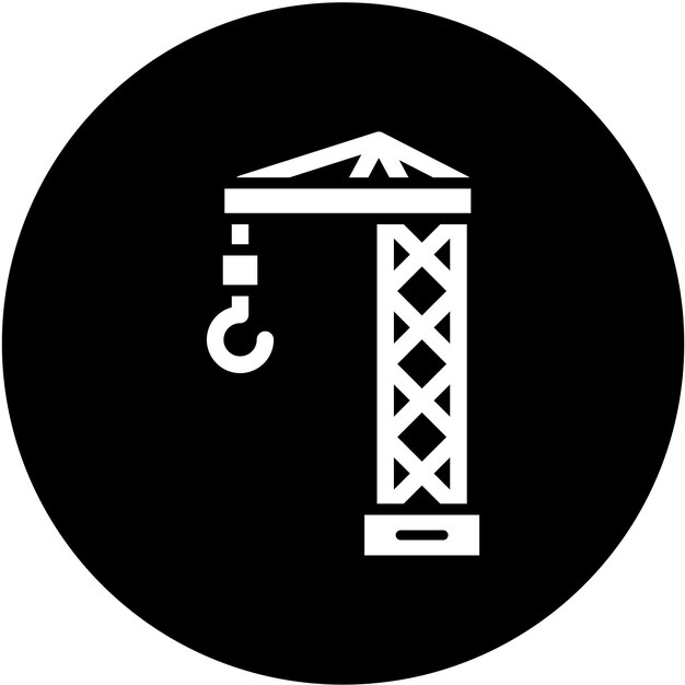 Estilo del icono de la grúa de diseño vectorial