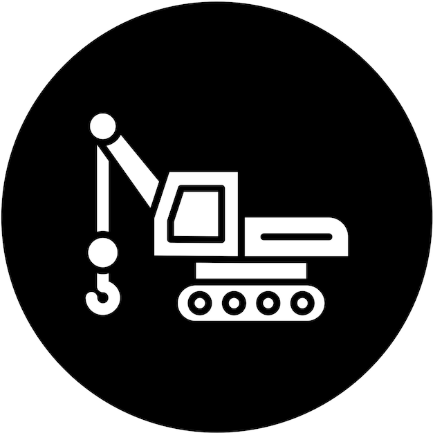 Estilo del icono de la grúa de diseño vectorial