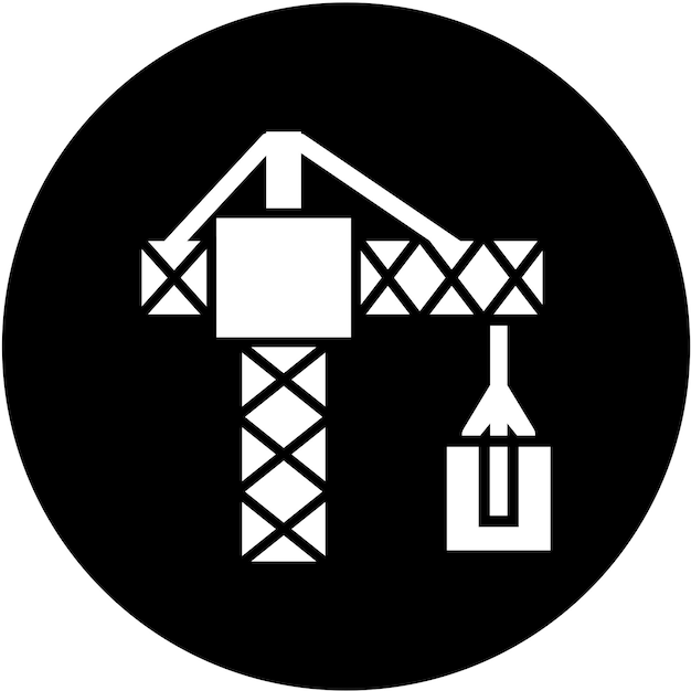 Estilo del icono de la grúa de diseño vectorial
