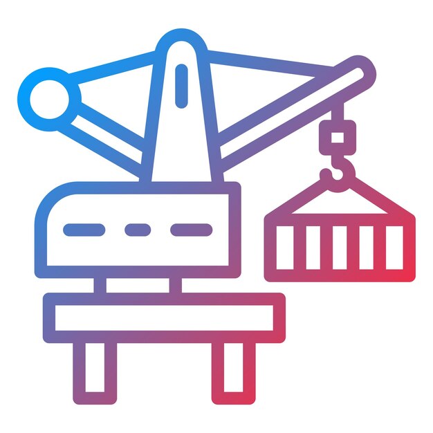 Estilo del icono de la grúa del puerto