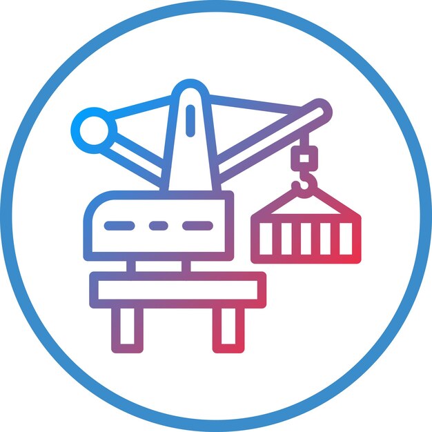 Estilo del icono de la grúa del puerto