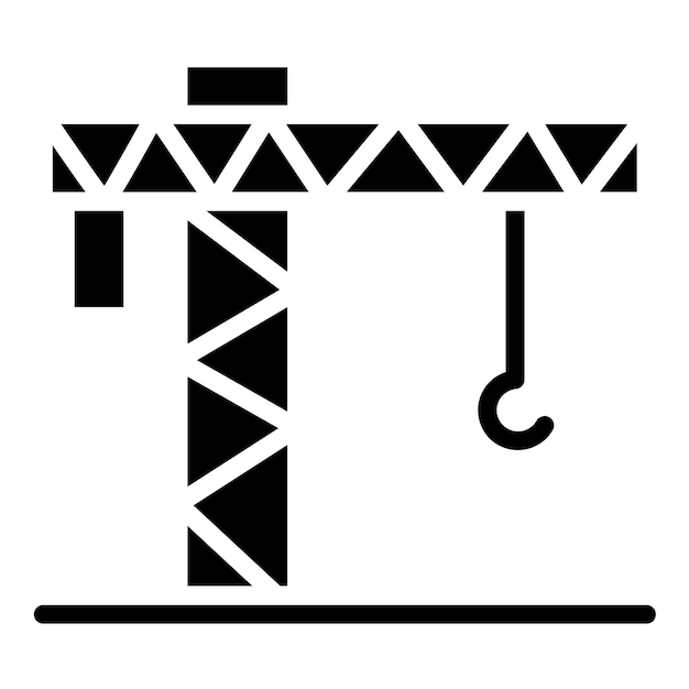 Estilo del icono de la grúa de la torre de diseño vectorial