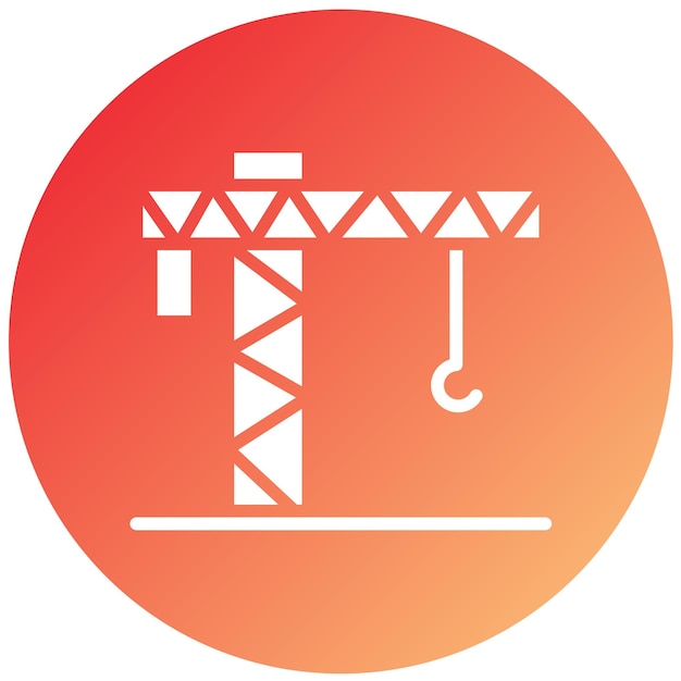 Estilo del icono de la grúa de la torre de diseño vectorial