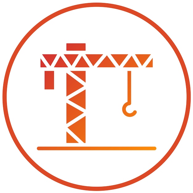 Estilo del icono de la grúa de la torre de diseño vectorial