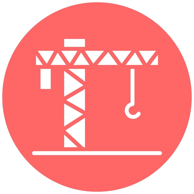 Estilo del icono de la grúa de la torre de diseño vectorial