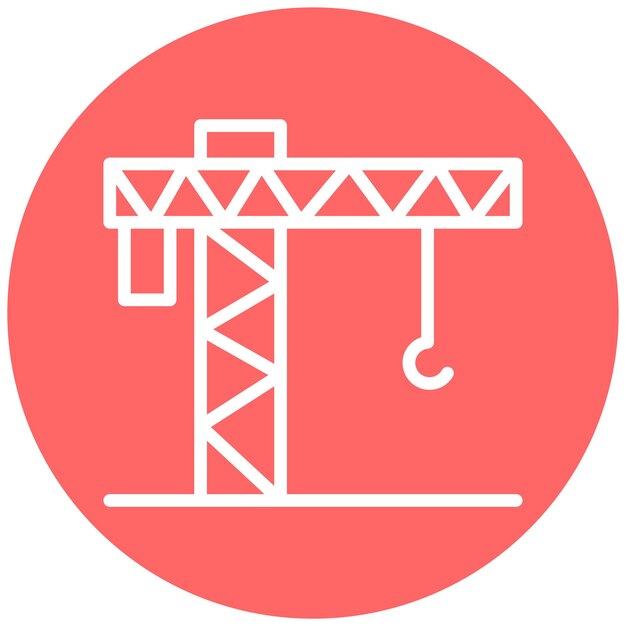 Estilo del icono de la grúa de la torre de diseño vectorial