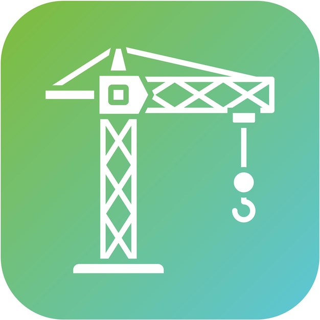 Estilo del icono de la grúa de la torre de diseño vectorial