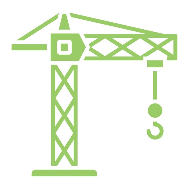 Estilo del icono de la grúa de la torre de diseño vectorial