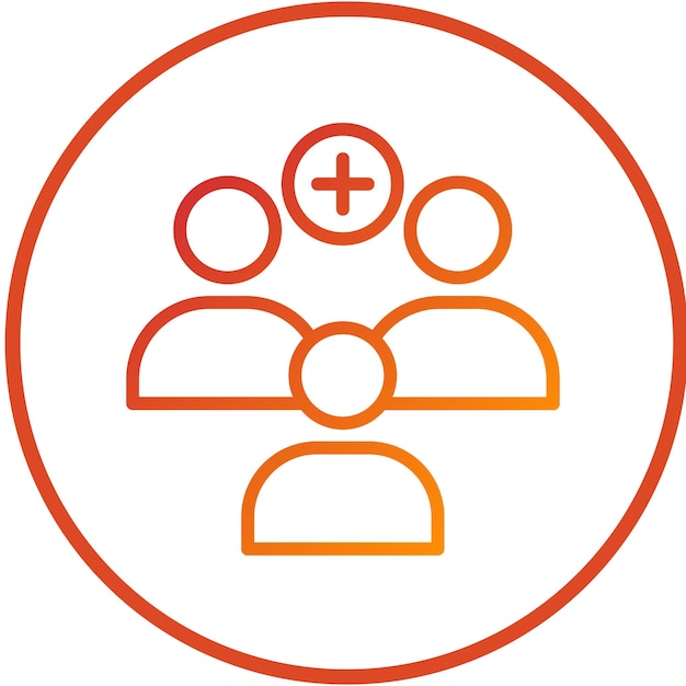 Estilo del icono del grupo de apoyo al paciente de diseño vectorial