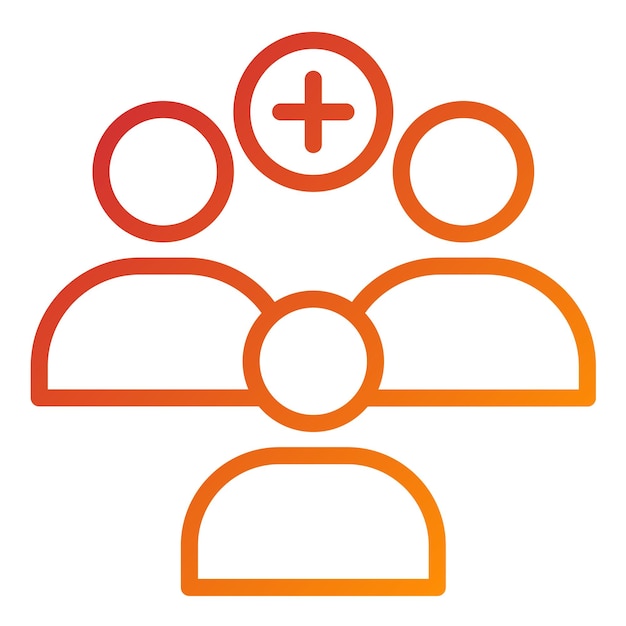 Estilo del icono del grupo de apoyo al paciente de diseño vectorial