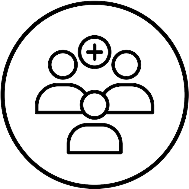 Estilo del icono del grupo de apoyo al paciente de diseño vectorial
