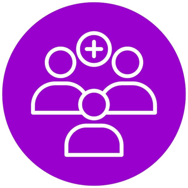 Estilo del icono del grupo de apoyo al paciente de diseño vectorial