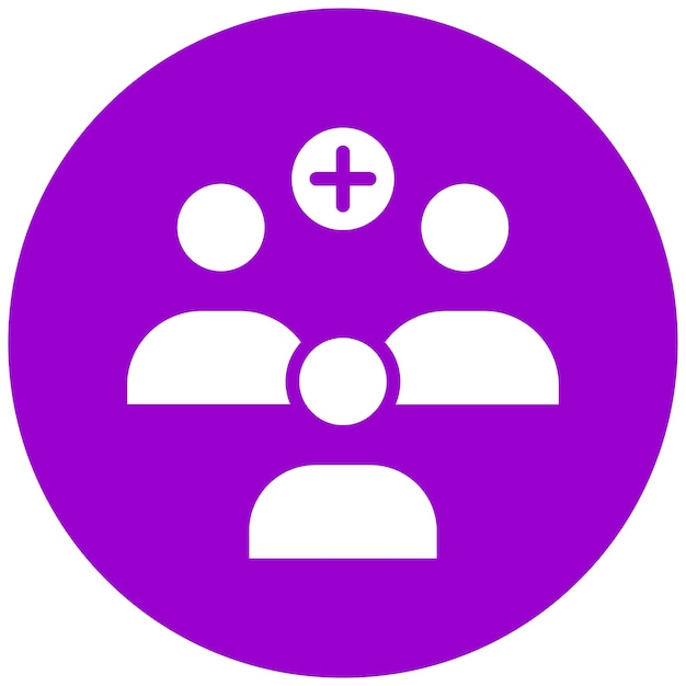 Estilo del icono del grupo de apoyo al paciente de diseño vectorial