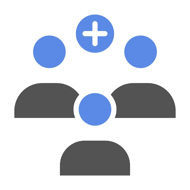 Estilo del icono del grupo de apoyo al paciente de diseño vectorial
