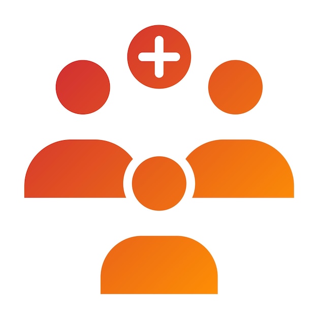 Estilo del icono del grupo de apoyo al paciente de diseño vectorial
