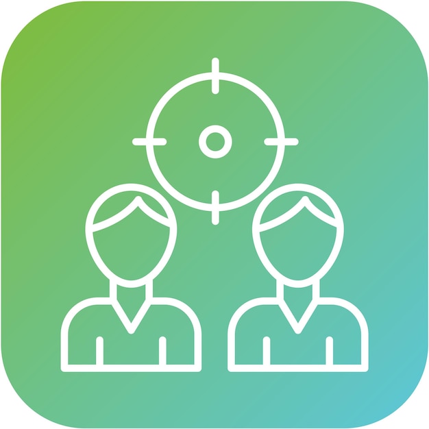 Estilo del icono del grupo de enfoque de diseño vectorial