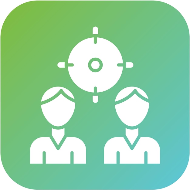 Estilo del icono del grupo de enfoque de diseño vectorial