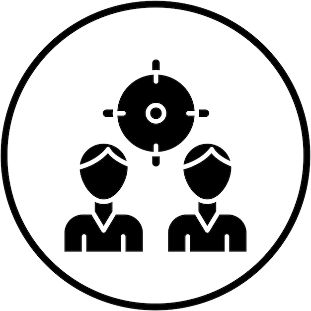 Estilo del icono del grupo de enfoque de diseño vectorial