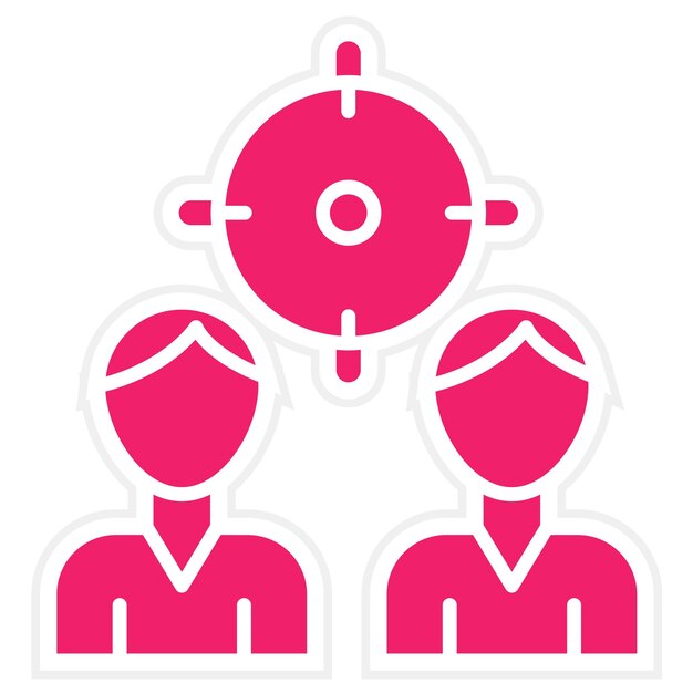 Estilo del icono del grupo de enfoque de diseño vectorial